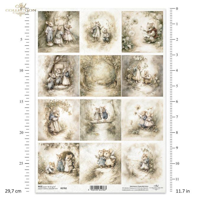 Papier de Riz Souris en forêt R2782