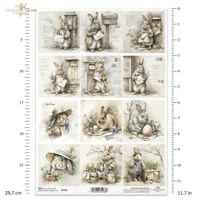 Papier de Riz Illustrations Lapins R2791