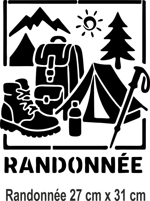 Pochoir Randonnée - Collection Atelier Gris Céleste