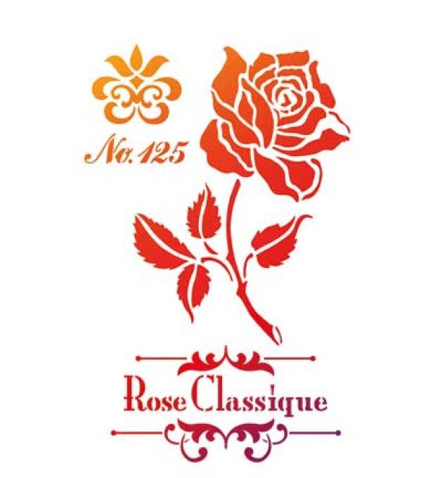 Pochoir Rose classique