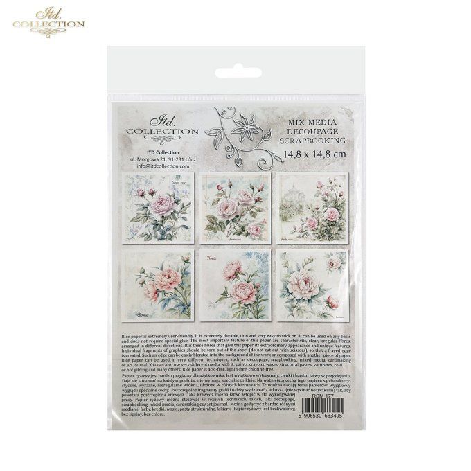 Papier de Riz Roses et Pivoines RSM177
