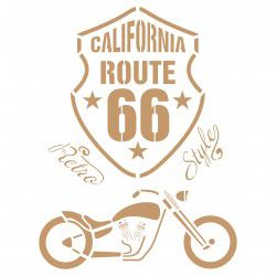 Pochoir Route 66 à Moto