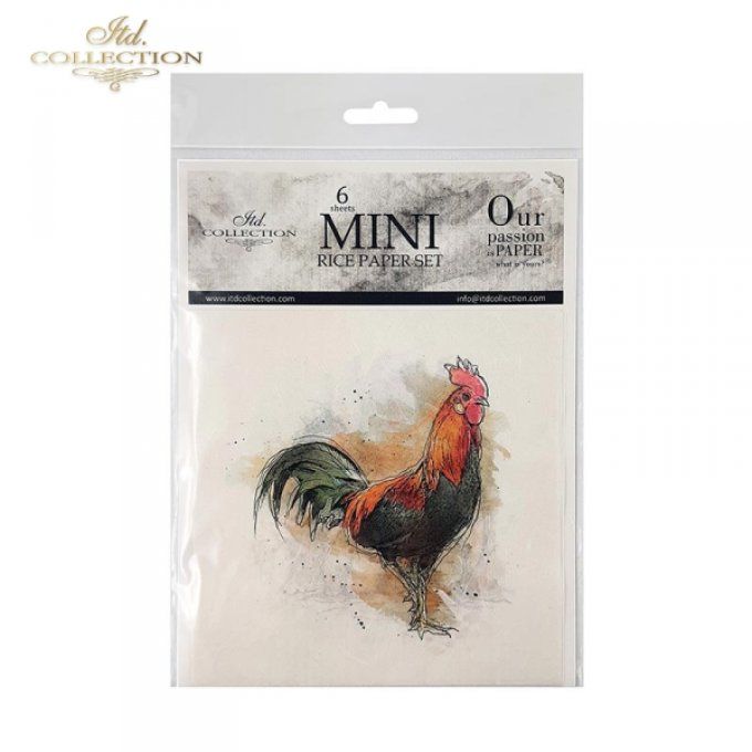 Papier de Riz Famille Coq x 6  RSM004