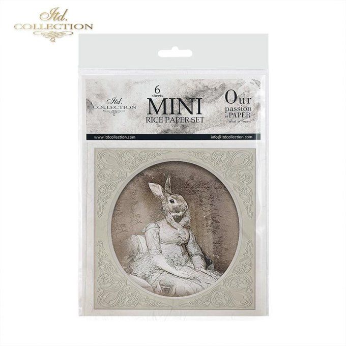 Papier de Riz Lapins costumés encadrés x 6 RSM032