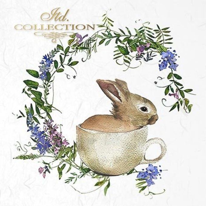 Papier de Riz Lapin et Couronne x 6 RSM039
