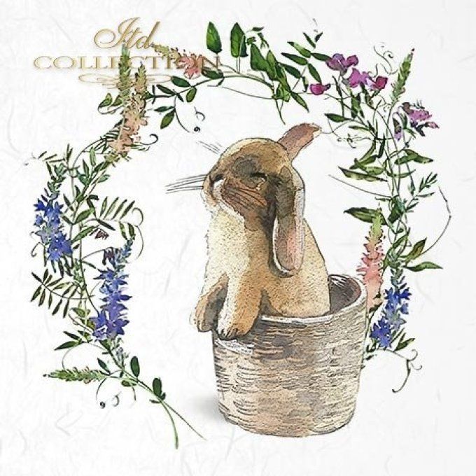 Papier de Riz Lapin et Couronne x 6 RSM039