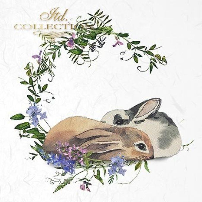 Papier de Riz Lapin et Couronne x 6 RSM039