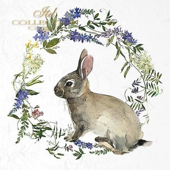 Papier de Riz Lapin et Couronne x 6 RSM039