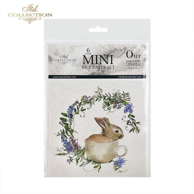 Papier de Riz Lapin et Couronne x 6 RSM039