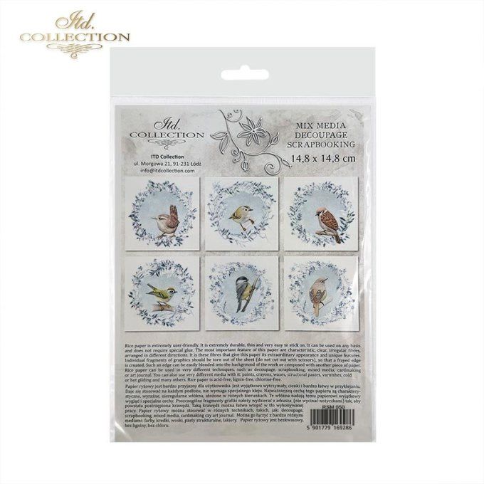 Papier de Riz Les oiseaux du Jardin x 6 RSM050