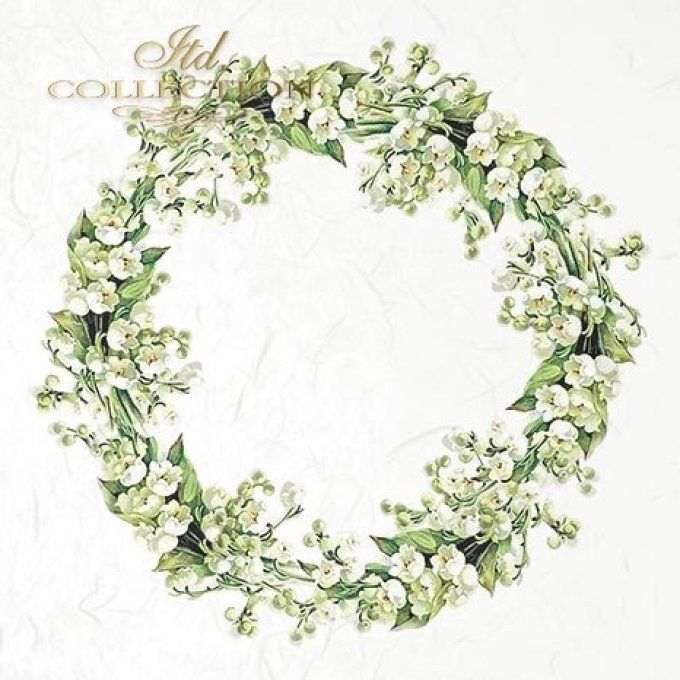 Papier de Riz Couronnes de fleurs x 6 RSM057
