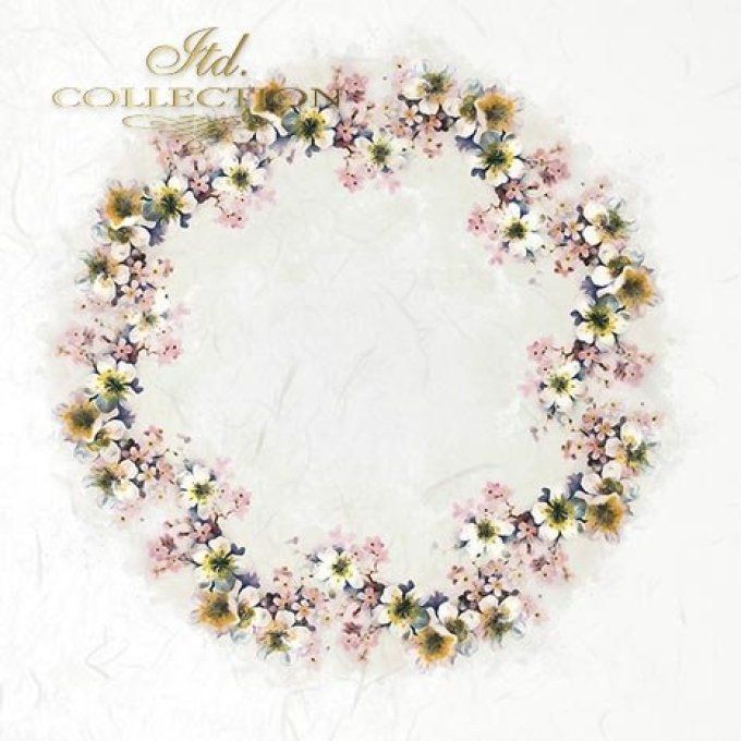 Papier de Riz Couronnes de fleurs x 6 RSM057