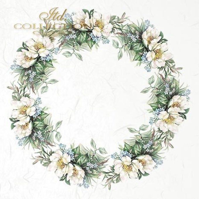 Papier de Riz Couronnes de fleurs x 6 RSM057