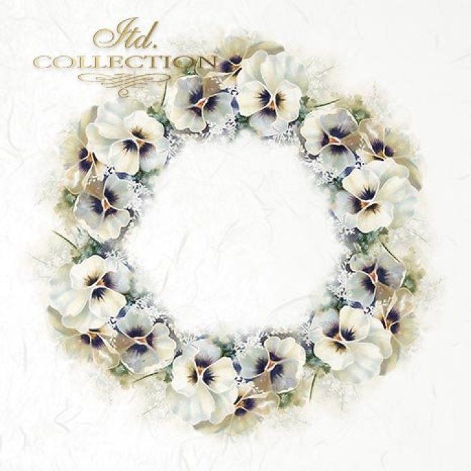 Papier de Riz Couronnes de fleurs x 6 RSM057