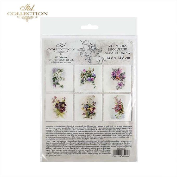 Papier de Riz Bouquets Printaniers x 6 RSM072