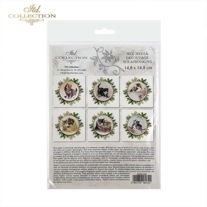 Papier de Riz Couronnes Chatons x 6 RSM091