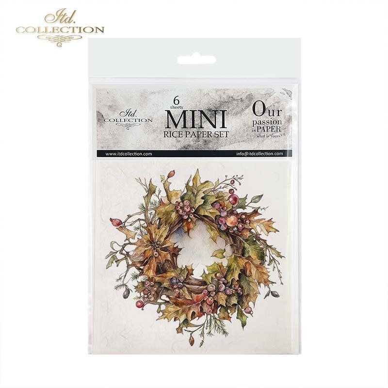 Papier de Riz Couronnes de Feuilles x 6 RSM098 - Ateliergrisceleste