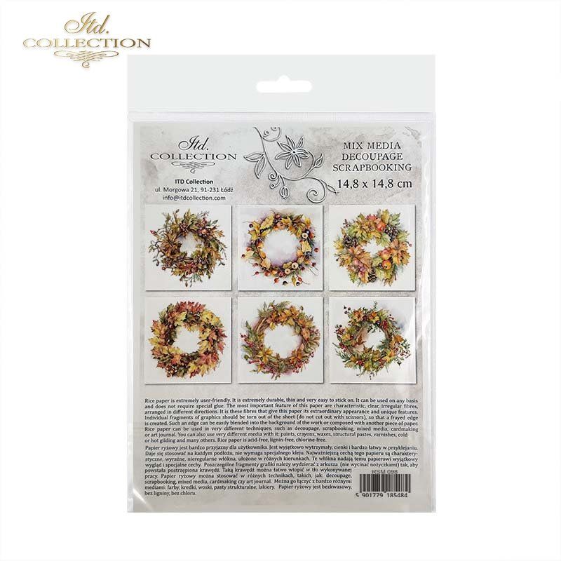 Papier de Riz Couronnes de Feuilles x 6 RSM098