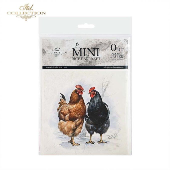 Papier de Riz Jolies Poules x 6 RSM111