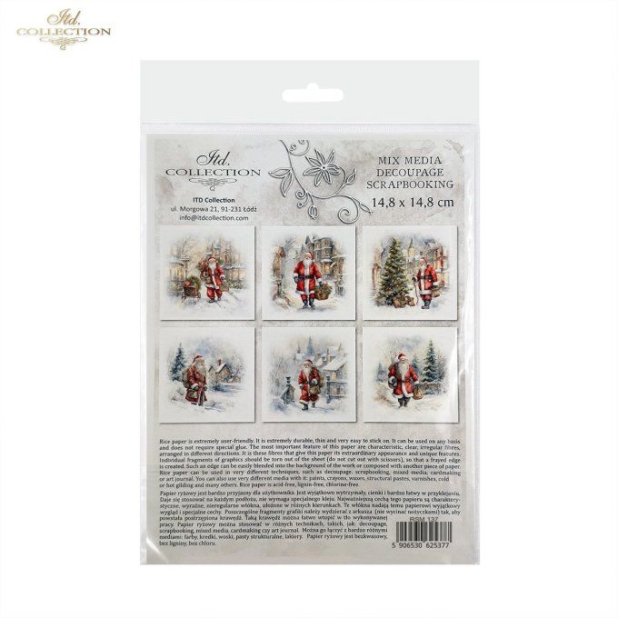 Papier de Riz Père-Noël x 6 RSM137