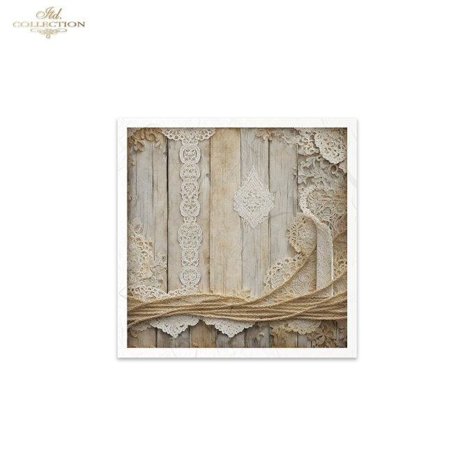 Papier de Riz Bois et Dentelles x 6 RSM146