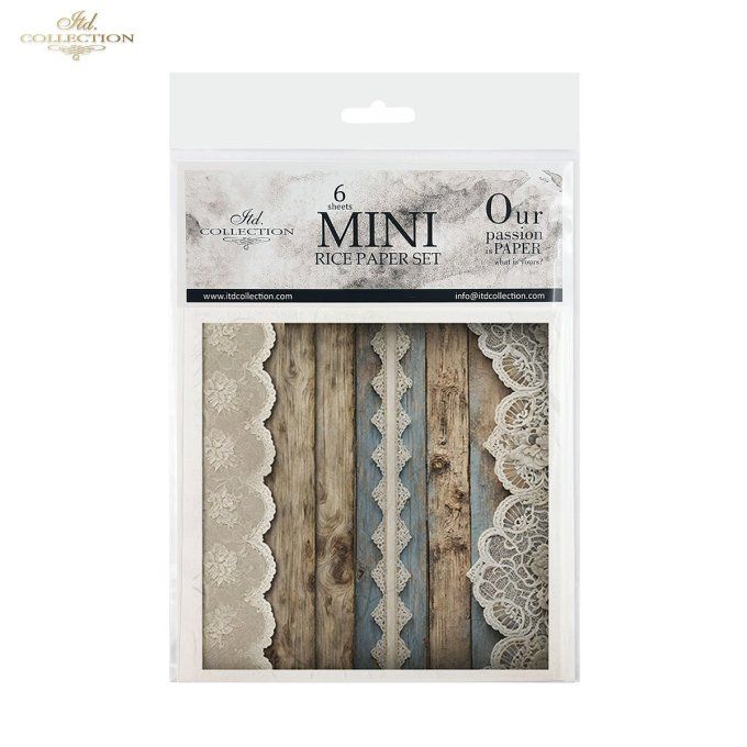 Papier de Riz Bois et Dentelles x 6 RSM146