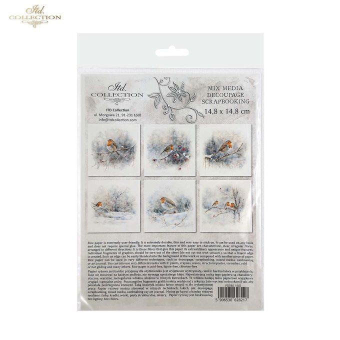 Papier de Riz Rouge-Gorge x 6 RSM150