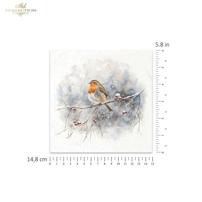 Papier de Riz Rouge-Gorge x 6 RSM150
