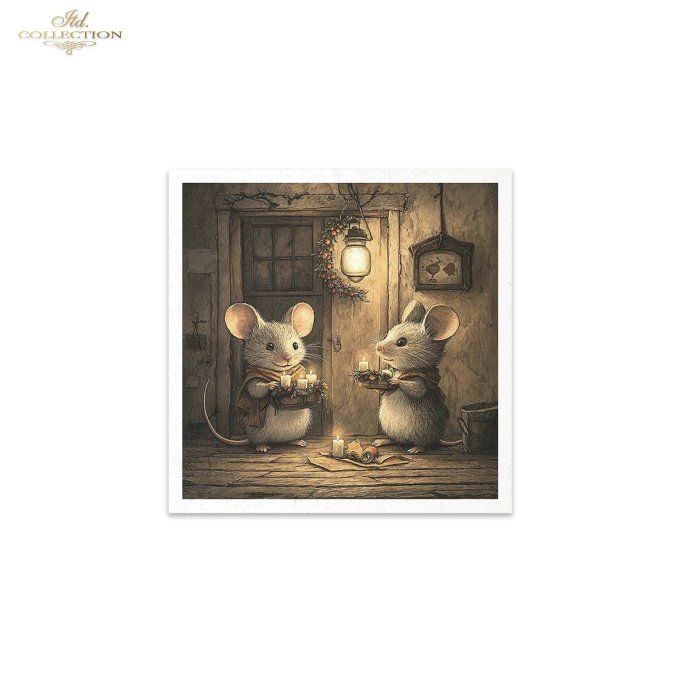 Papier de Riz Temps de fête chez les souris x 6 RSM188
