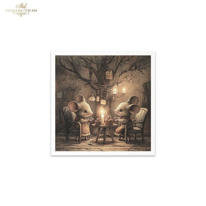 Papier de Riz Temps de Noël chez les souris x 6 RSM189
