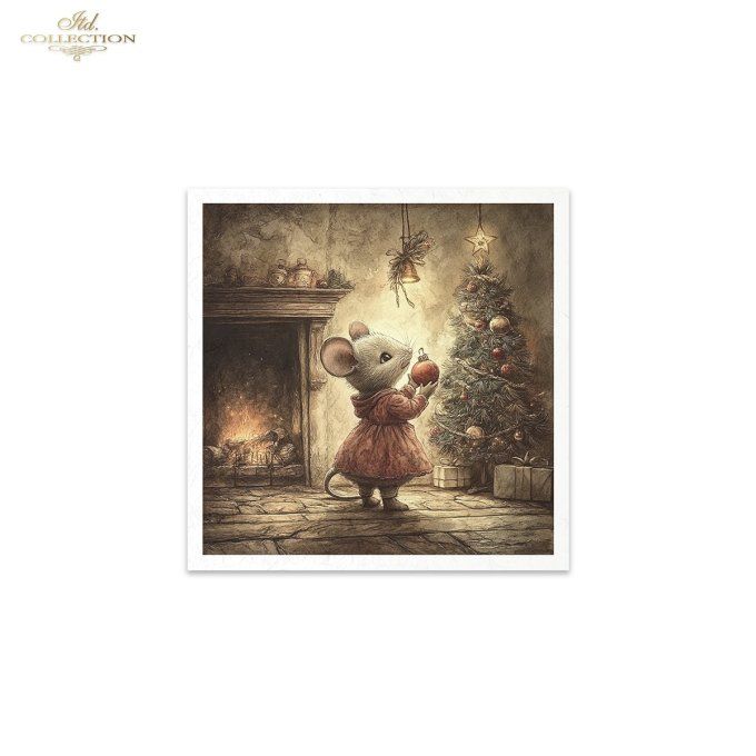 Papier de Riz Temps de Noël chez les souris x 6 RSM189