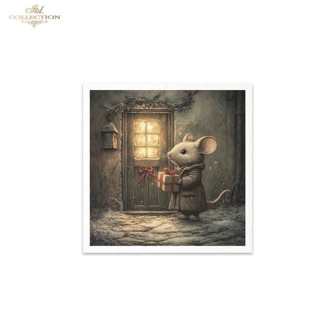Papier de Riz Temps de Noël chez les souris x 6 RSM189