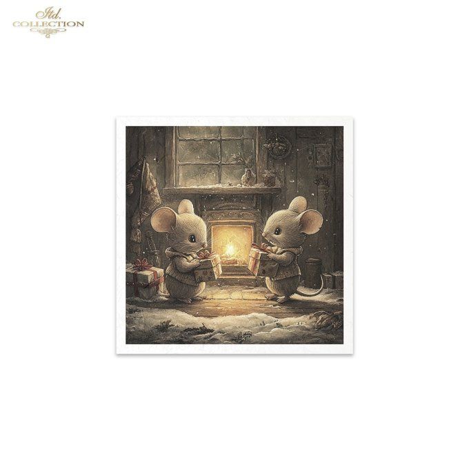 Papier de Riz Temps de Noël chez les souris x 6 RSM189