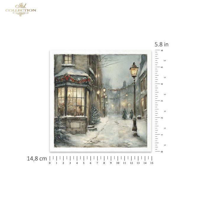 Papier de Riz Boutiques de Noël x 6 RSM190