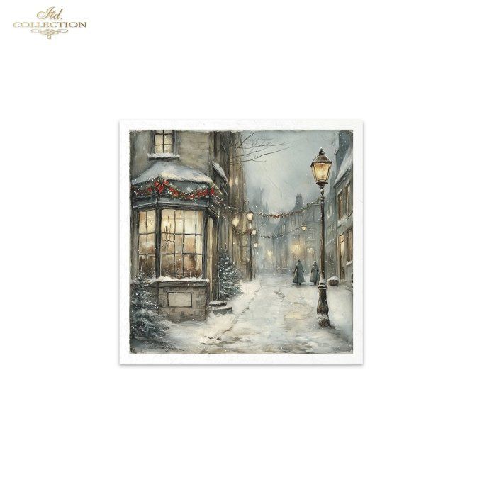 Papier de Riz Boutiques de Noël x 6 RSM190