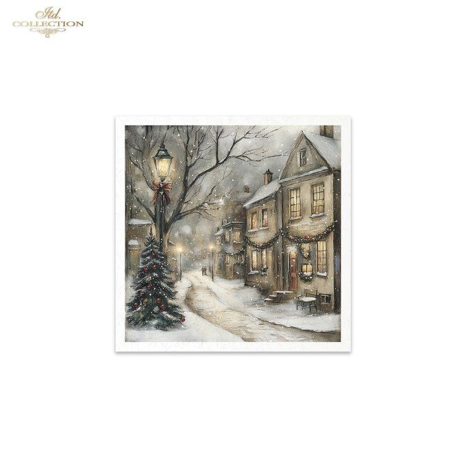 Papier de Riz Boutiques de Noël x 6 RSM190