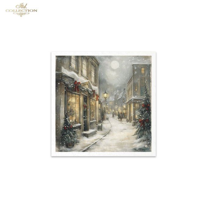 Papier de Riz Boutiques de Noël x 6 RSM190