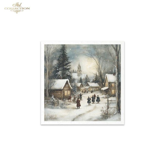 Papier de Riz Boutiques de Noël x 6 RSM190