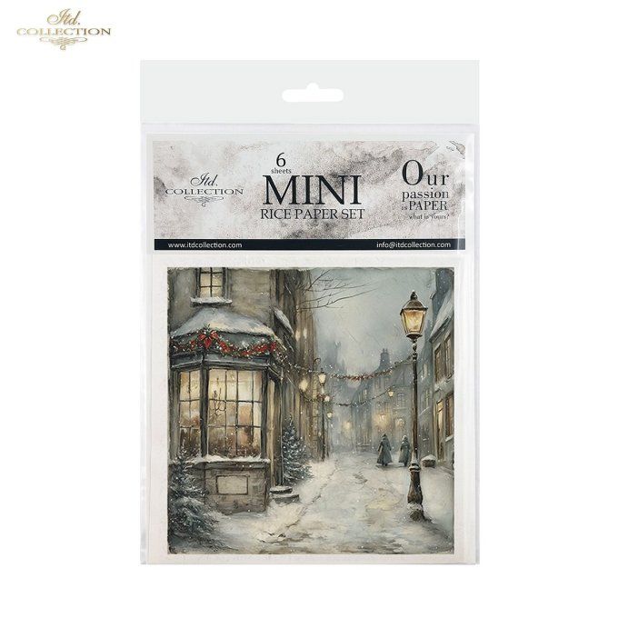 Papier de Riz Boutiques de Noël x 6 RSM190