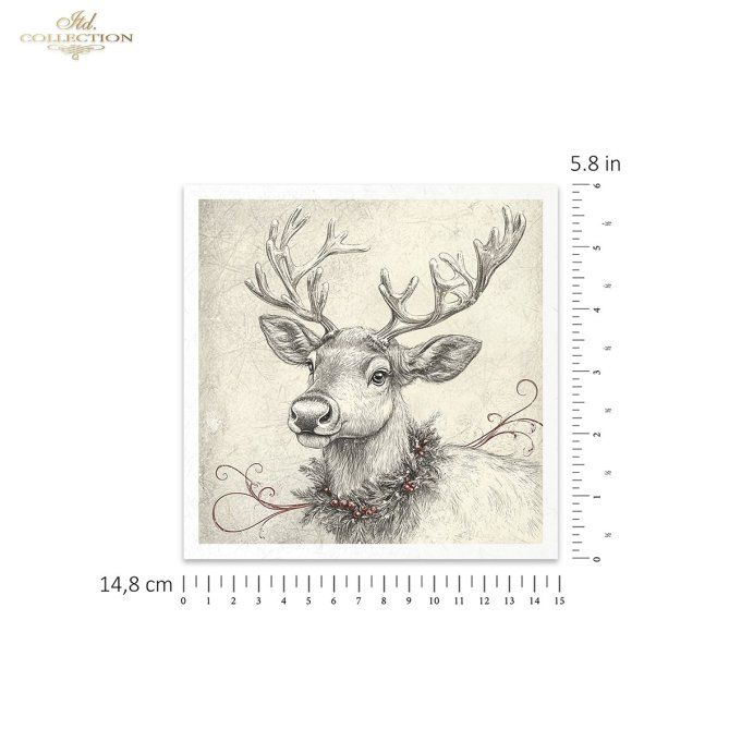 Papier de Riz Dessine-moi un renne x 6 RSM196