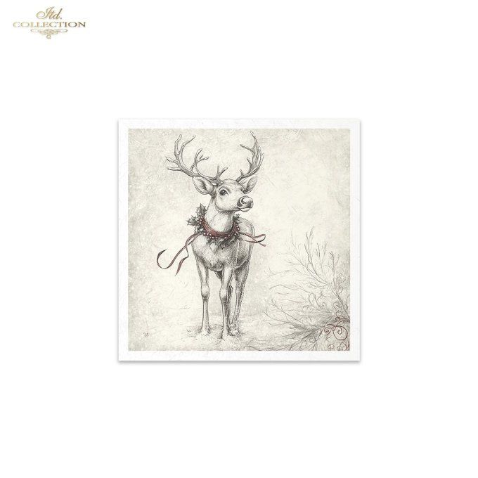Papier de Riz Dessine-moi un renne x 6 RSM196