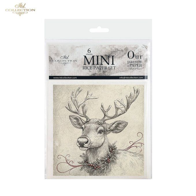 Papier de Riz Dessine-moi un renne x 6 RSM196