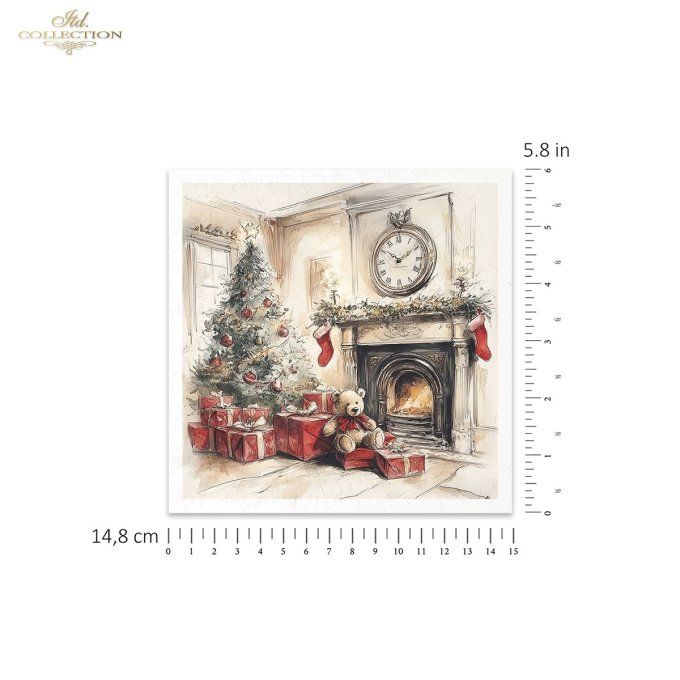 Papier de Riz Intérieurs de Noël x 6 RSM203