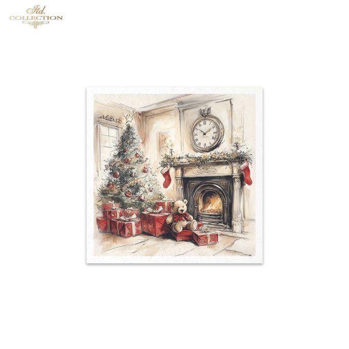 Papier de Riz Intérieurs de Noël x 6 RSM203