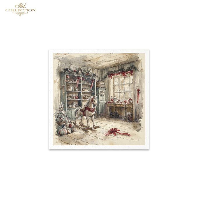 Papier de Riz Intérieurs de Noël x 6 RSM203