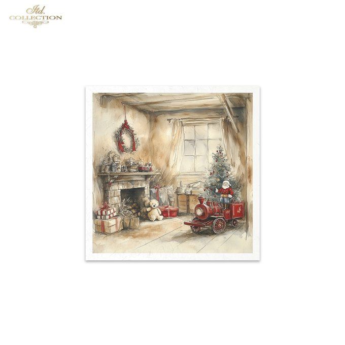 Papier de Riz Intérieurs de Noël x 6 RSM203