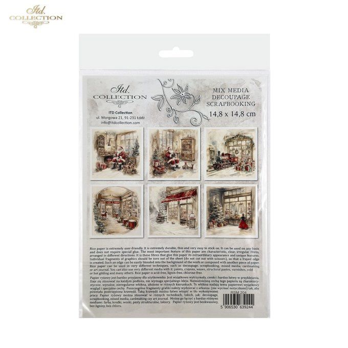 Papier de Riz La Maison du Père Noël x 6 RSM204