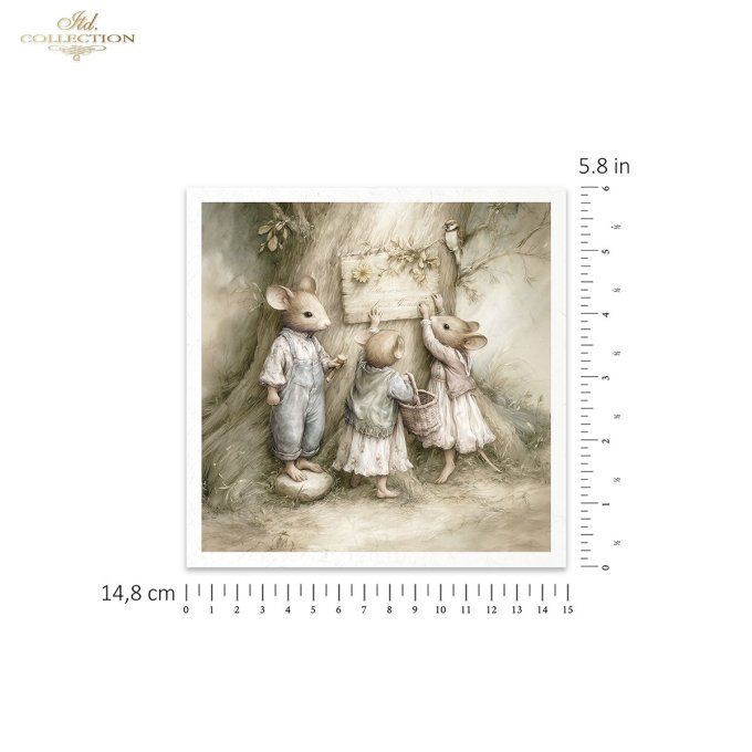 Papier de Riz Souris dans la forêt RSM237