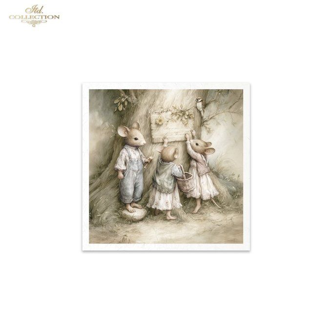 Papier de Riz Souris dans la forêt RSM237