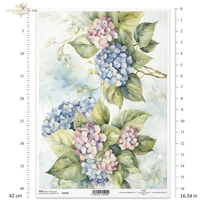 Papier de Riz Hortensias R2458